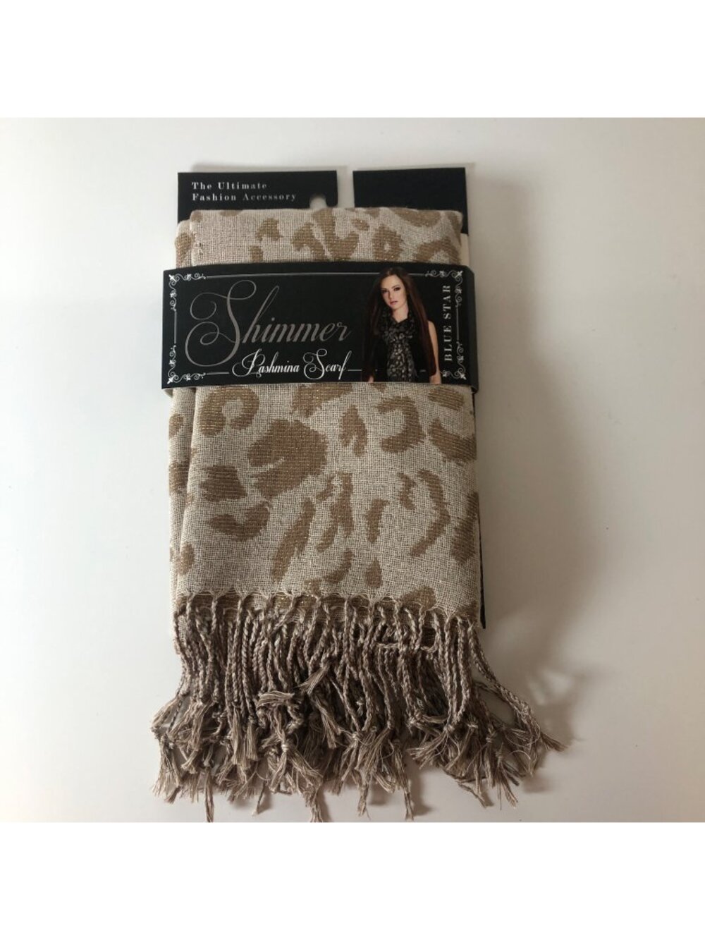 Shimmer Pashmina Acrylic Scarf Animal Print Shawl Wrap Fringed NEW